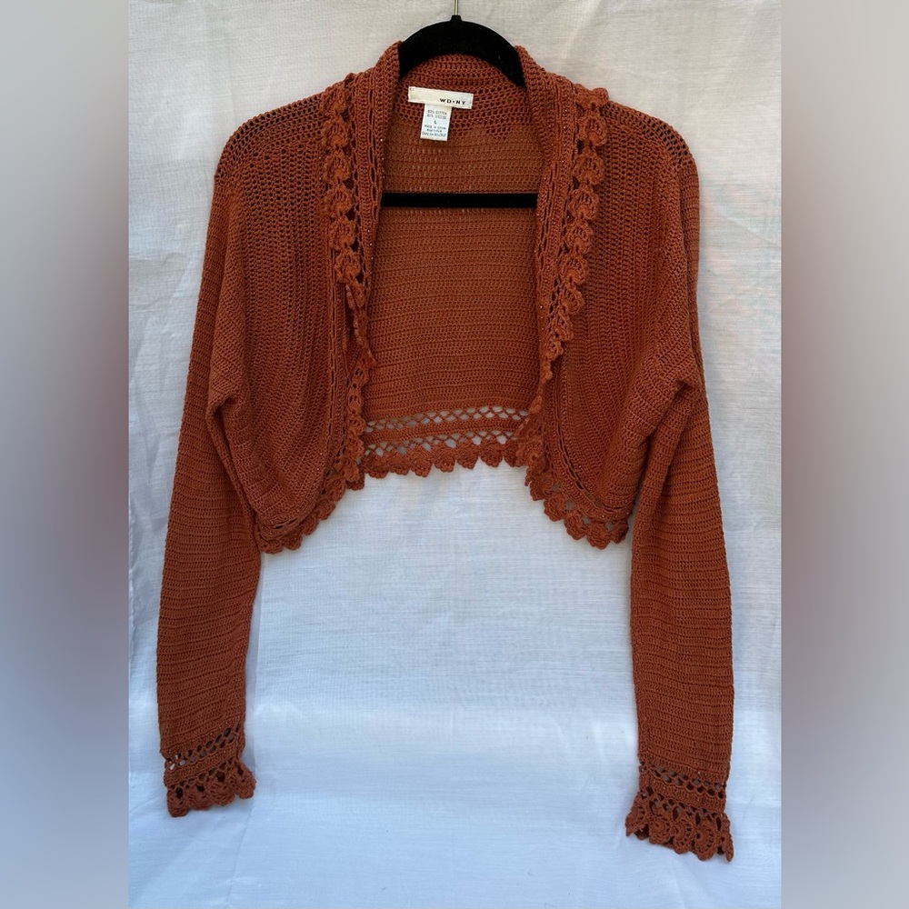 WD NY Vintage Y2K Rust Brown Shrug